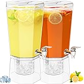 Lifewit 4L Drinks Dispenser with Tap and Stand, Pack of 2 Plastic Water Dispenser with Removable Stand for Lemonade, Juice, W