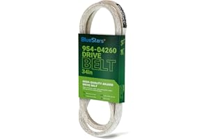 BlueStars 954-04260 Drive Belt 3/8'' x 34'' for MTD Craftsman Cub Cadet Troy-Bilt Snowblower 21" Walk-Behind Lawn Mower - Replaces 754-04260 754-04259 954-04259A 265-472 | Aramid Cord