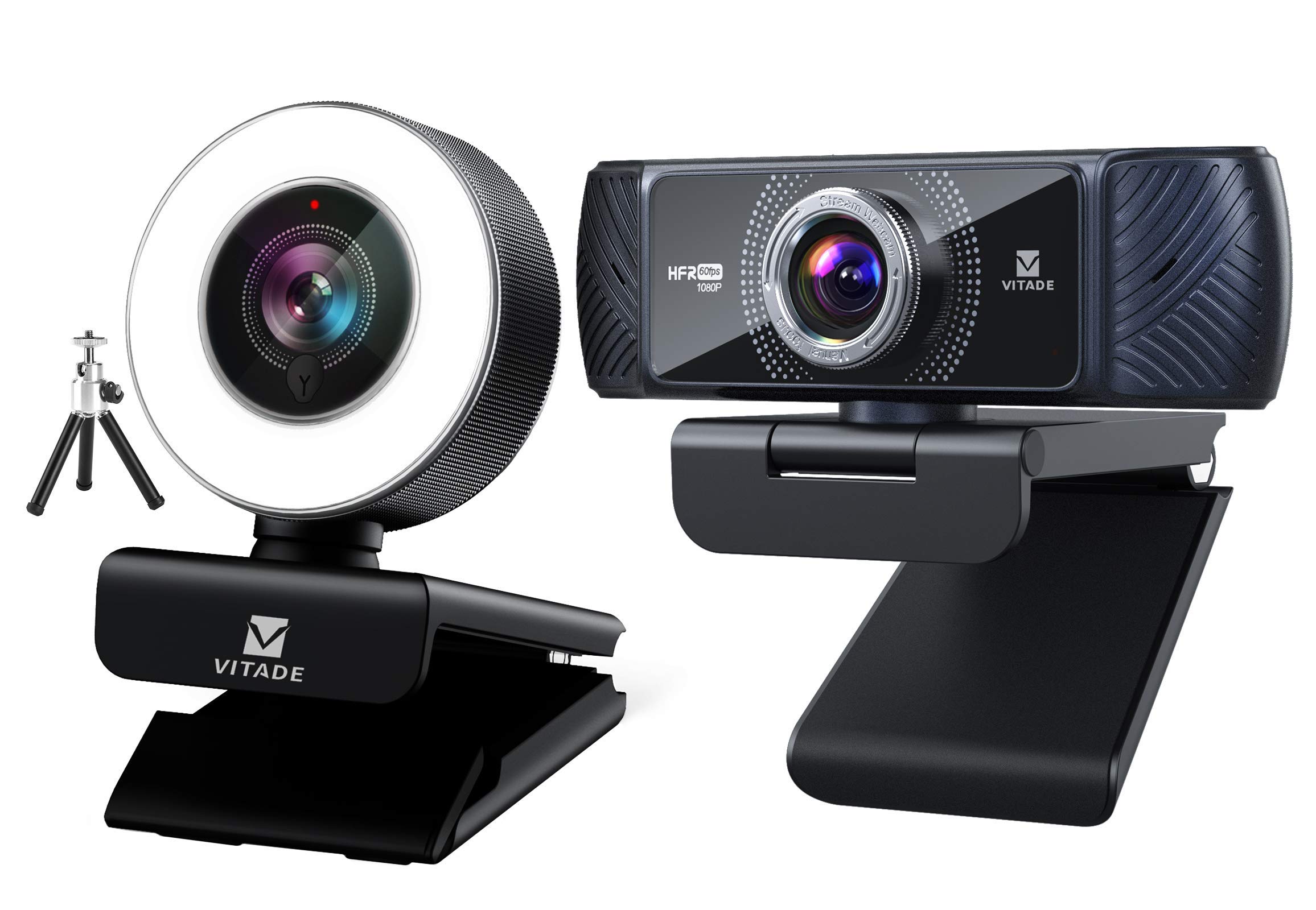 Bundle: Vitade 960A Webcam 1080P with Microphone & Ring Light (Tripod Included), Vitade 682H Webcam 