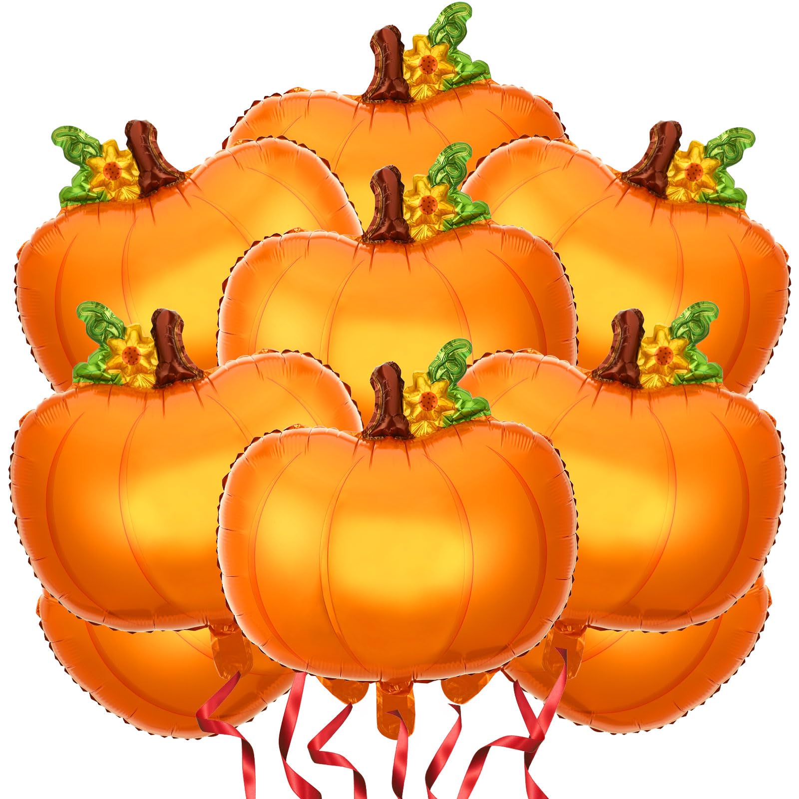 NOVWANG Pumpkin Balloons, 18pcs Fall Thanksgiving Foil Pumpkin Balloons for Fall Autumn Thanksgiving Harvest Themed Halloween Birthday Wedding Baby Shower Party Decorations Supplies