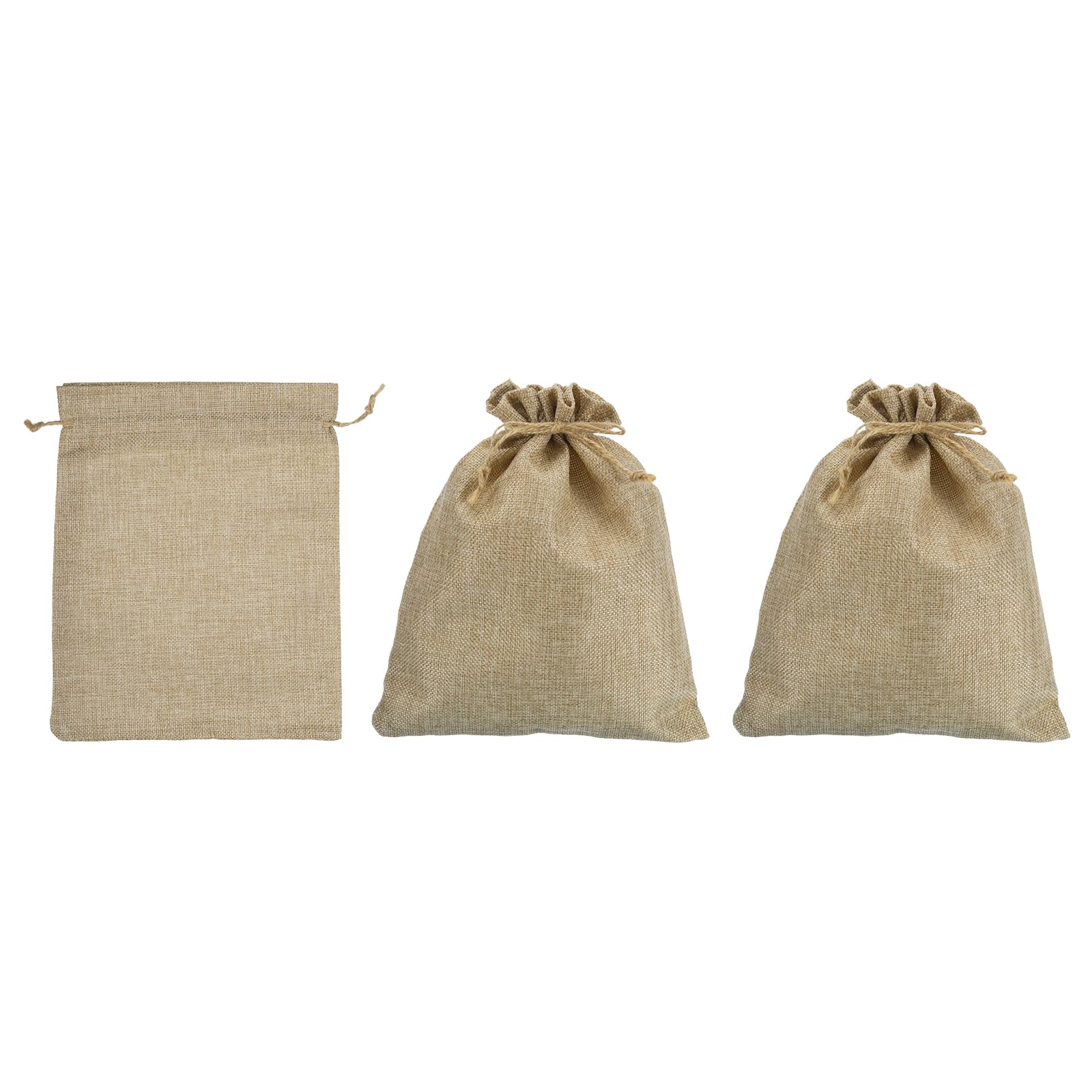 PATIKIL 10"x8" Coin Money Sacks Bag, 3 Pack Bank Deposit Change Transit Bags Cash Bag with Drawstring Currency Bags Gift Bag Style 3, Beige