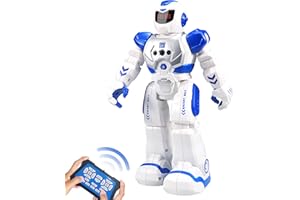 Cargooy Best Gift for Kids,Intelligent Programmable RC Robot with Infrared Controller Toys,Dancing,Singing, Moonwalking and LED Eyes,Gesture Sensing Robot Kit for Childrens Entertainment (Blue)