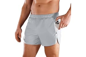 Niksa Men’s Running Shorts 3" Workout Athletic Shorts with Zipper Pockets Lightweight Quick Dry Gym Shorts