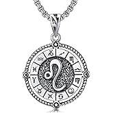 MEIDERBO Zodiac Necklace 12 Constellation Horoscope Astrology Pendant Necklace 925 Sterling Silver Zodiac Sign Jewelry Gifts for Men Women