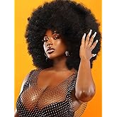 GKtineke Afro Wig 14Inch Afro Wigs for Black Women 70s Afro Kinky Curly Wig Bouncy Huge Fluffy Puff Wigs Synthetic Hair for Cosplay Daily and Party(Natural Black)