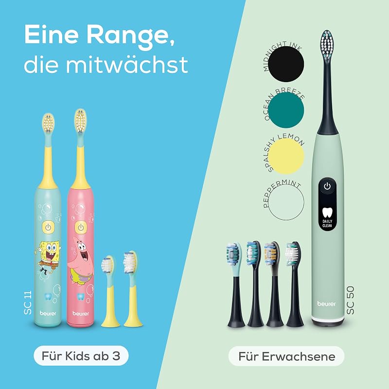 SC 11 Aqua Blue SpongeBob elektrische Zahnbürste Kinder, sehr leise