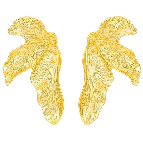 Statement Earrings, Gold Earrings for Women, Elegant Irregular Petal Design, Bohemian Summer Earring, Fashion Gold Statement Jewelry for Daily Wear and Special Occasions