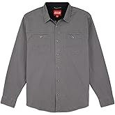 Coleman Men's Stretch Twill Workwear Long Sleeve Button-Down Shirt with Metal Buttons
