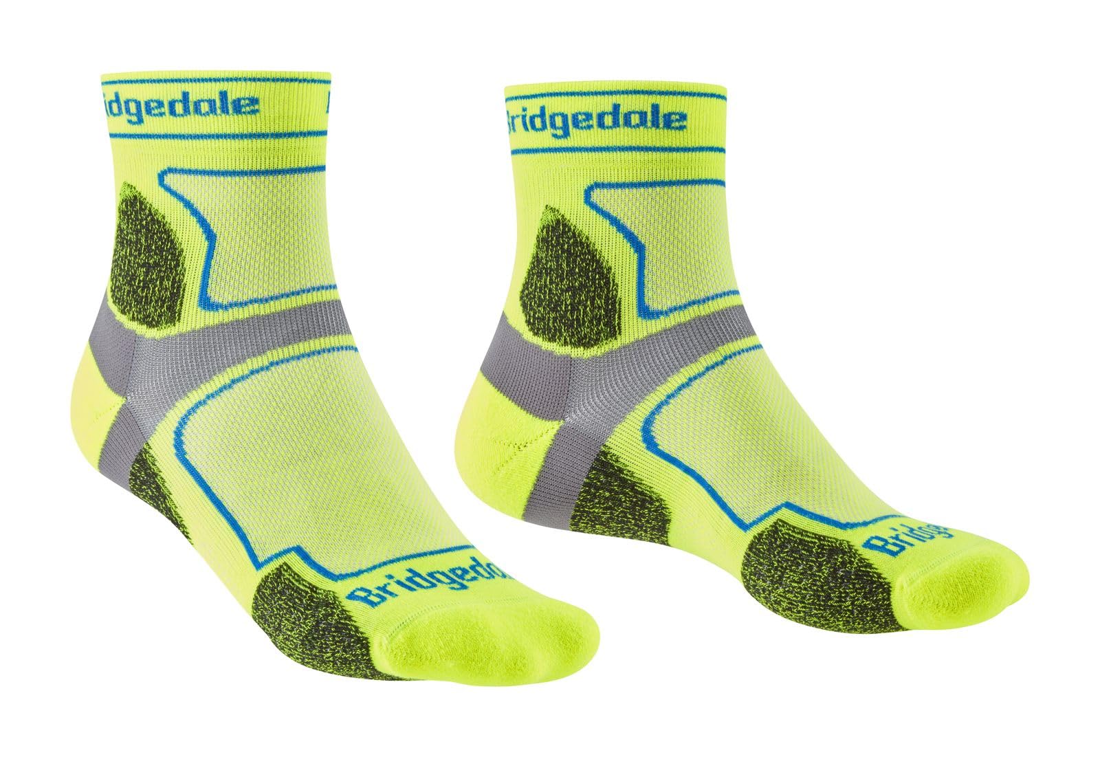 Bridgedale TRAIL RUN Ultralight T2 Coolmax Sport 3/4 Crew-Men's- Medium-Yellow