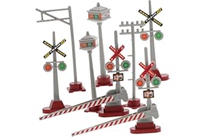 TIDTALEO 8pcs Mini Railroad Signal Light for Model Train Landscape Realistic Traffic Light Accessories for