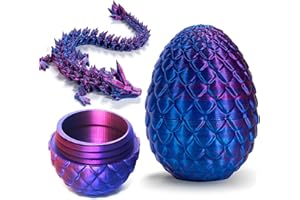 SHYHAND Easter Egg Dragon Egg 3D Printed Dragon Egg Articulated Dragon Crystal Dragon with Dragon Egg Fidget Dragon Egg Toy Executive Desk Toys Adults Fidget Dragon Toys