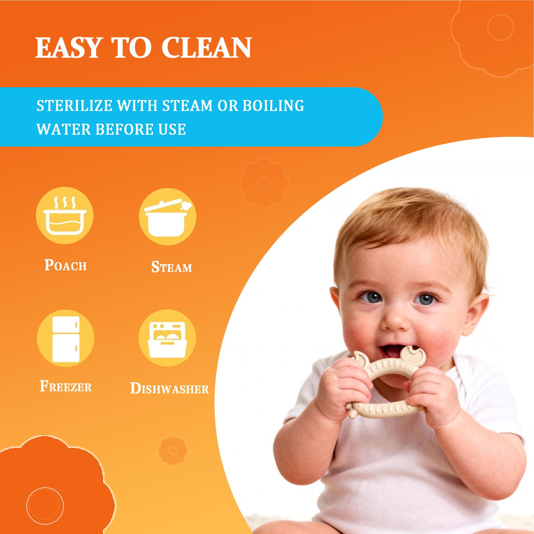 Mini Teething Toys for Newborns 0-3-6Months Food-Grade Silicone BPA-Free Anti-Choking One-Piece Design Soft & Non-Toxic First Teether for Tiny Hands Easy Grip, Gentle Gum Massage, Multi-Color 3-Pack