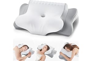 FAIORD Cervical Pillow for Neck Pain Relief - Cooling Ergonomic Dual-Sided Orthopedic Neck Pillow with Ice Silk Pillowcase, Breathable Memory Foam Contour Pillow for Side, Back, Stomach Sleepers