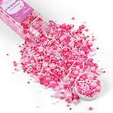 Pink Sprinkles for Cake Decorating 4.23ounce - Valentines Sprinkles for Baking, Cupcake, Ice Cream, Candy, Cookie Decorations - Pearl Sprinkles for Valentines Princess Bridal Shower Wedding Party