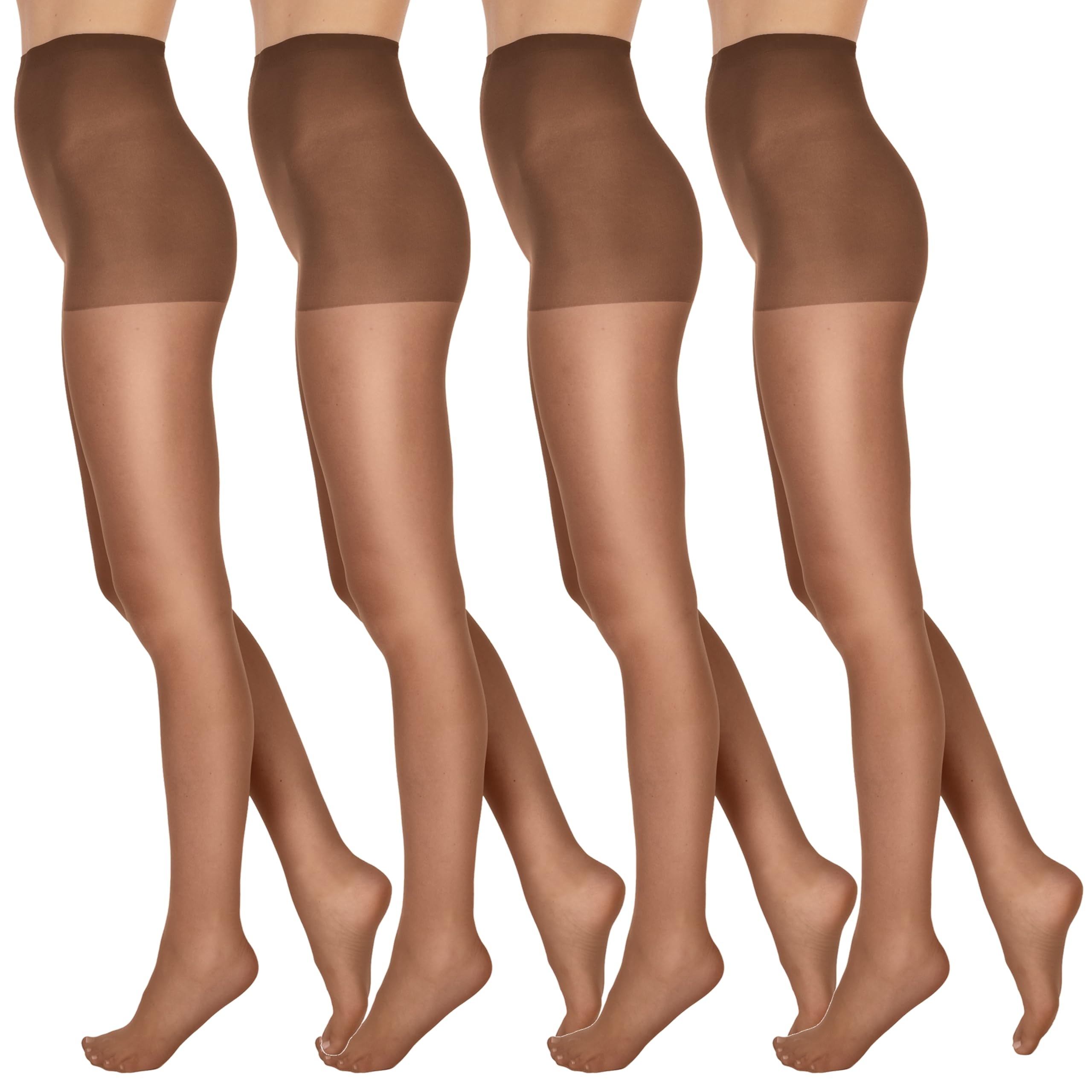 Photo 1 of L'eggs Everyday Standard-Panty Sheer Toe Pantyhose for All Day Comfort, 100% Nylon, Suntan, Size Q (Pack of 4)