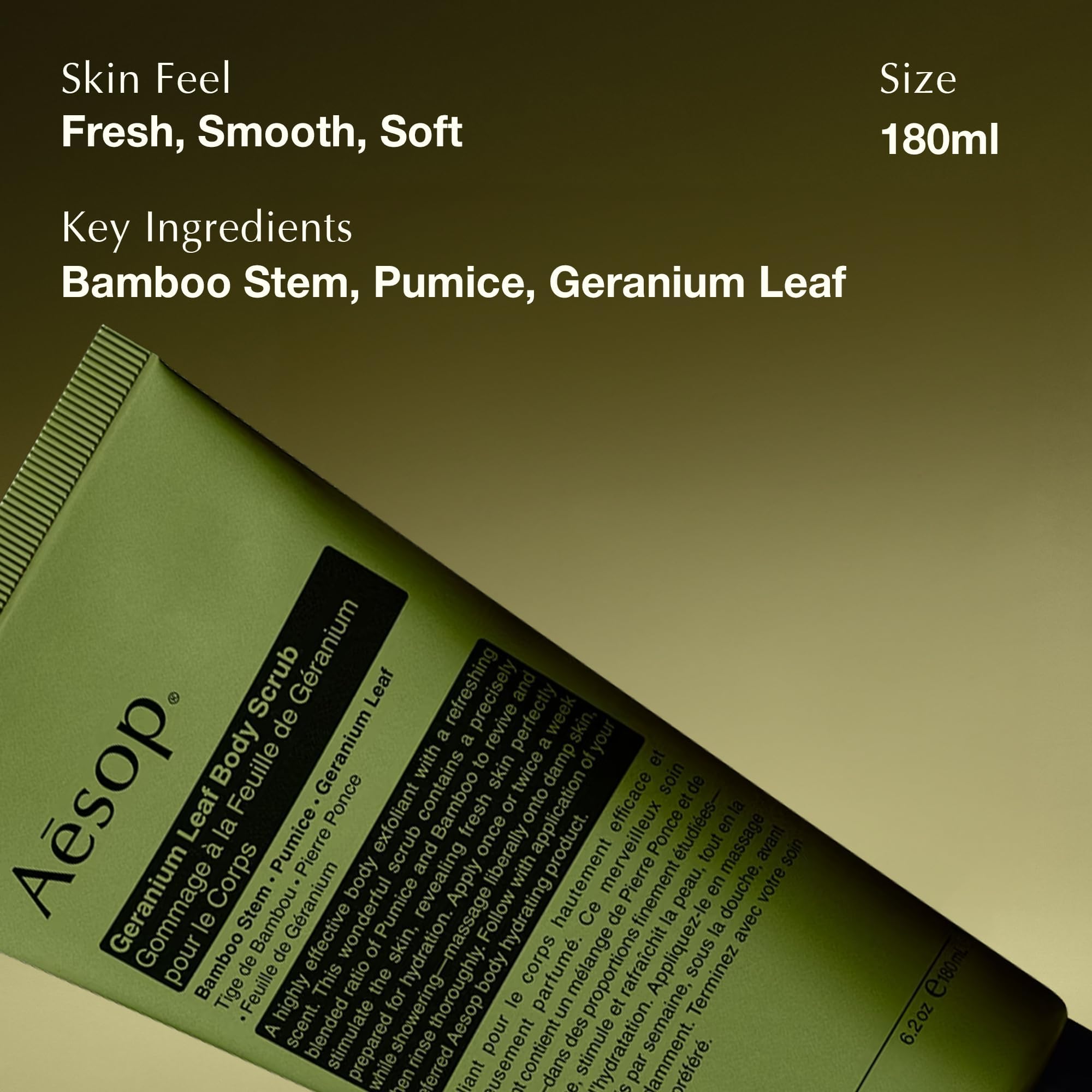 Aesop Geranium Body Care Trio (Body Cleanser 3.3 oz + Body Balm 3.3 oz + Body Scrub 6.2 oz)