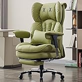 Efomao Big and Tall Office Chair with Footrest – High Back Computer Chair with Adjustable Armrests,Executive Office Chair with Wide Seat, Modern Desk Chair for Home Office, Gaming, or Study, Green