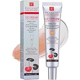 Hydrating CC Cream Foundation with Centella Asiatica - Multi-Purpose Pre-Makeup Primer Moisturizing Facial Concealer Sunscreen Full-Coverage CC Cream with SPF 25 (01)
