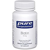 Pure Encapsulations Biotin 8 mg - B Vitamin Supplement to Aid Stress Relief, Hair, Skin & Nail Strengthening, Metabolism, Carbohydrate Support & Nervous System* - with Premium Biotin - 120 Capsules