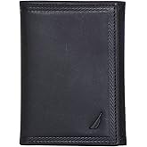 Nautica Men's Trifold Wallet | RFID Blocking Protection | ID Window | Card Slots | Genuine Leather | Durable