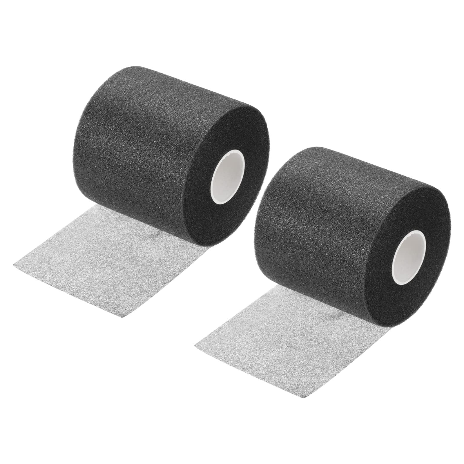 PATIKIL 30 Yard x 2.8 Inch Badminton Grip Cushion Wrap, 2 Pack PE Tennis Racket Grip Tape Backing Film Handle Anti Skid Cushion Accessories, Black