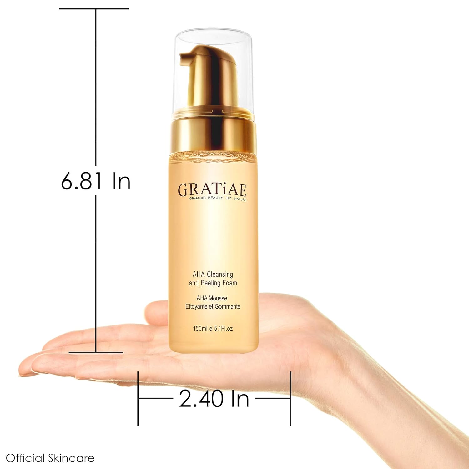 Gratiae organics, AHA Cleansing and Peeling Foam face wash, non-drying facial cleanser for sensitive, acne & allergy prone and all Skin Types, facial cleanser. 5.1 Fl. Oz : Facial Cleansing Creams : Beauty