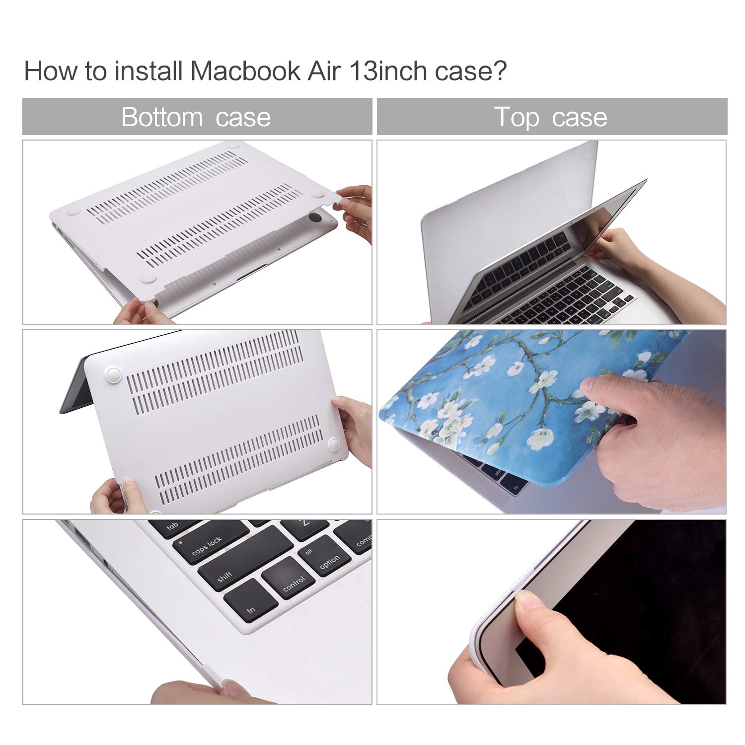 MacBook Air 13 Inch Case, TeenGrow Plastic Hard Protective Smooth MacBook Shell Case Keyboard Cover MacBook Air 13\
