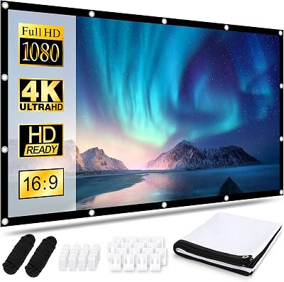 Osoeri 100 Inch Portable Projector Screen 16:9 HD 4K Double-Sided
