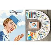 FLONZGIFT Aviation Vintage Posters Playing Cards (Poker Deck 54 Cards All Different) Vintage Retro Travel Posters Avia Plane Stewardess