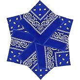 MDSTYLE 6 Pack 100% Cotton Bandanas 22” x 22" for Men & Women Paisley Handkerchief Headband Scarf Bandana