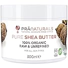 PraNaturals 100% Organic Shea Butter 300ml, Raw Unrefined Extra Virgin A Grade African Pure Ivory All-Natural, Smooth Shea Nut Lip Balm Body Butter Moisturiser Cream Lotion for All Skin Face Hair Type