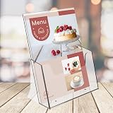 Europel Leaflet & Brochure Holder A5 Crystal Clear Acrylic Portrait view 3