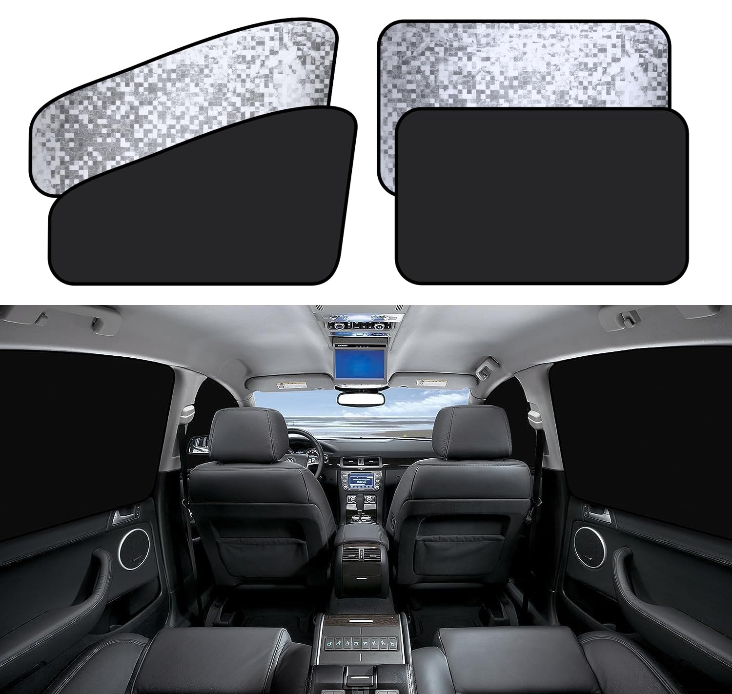 ZATOOTO Car Side Window Shades, Magnetic Car Window Sunshades for Baby UV Protection, Shading, Suitable for Most Vehicles, Easy to attach, 4PCS