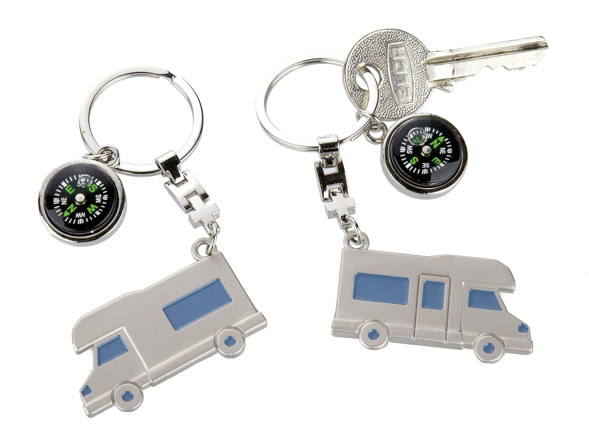 Gilde Caravan Motorhome Keyring with Compass