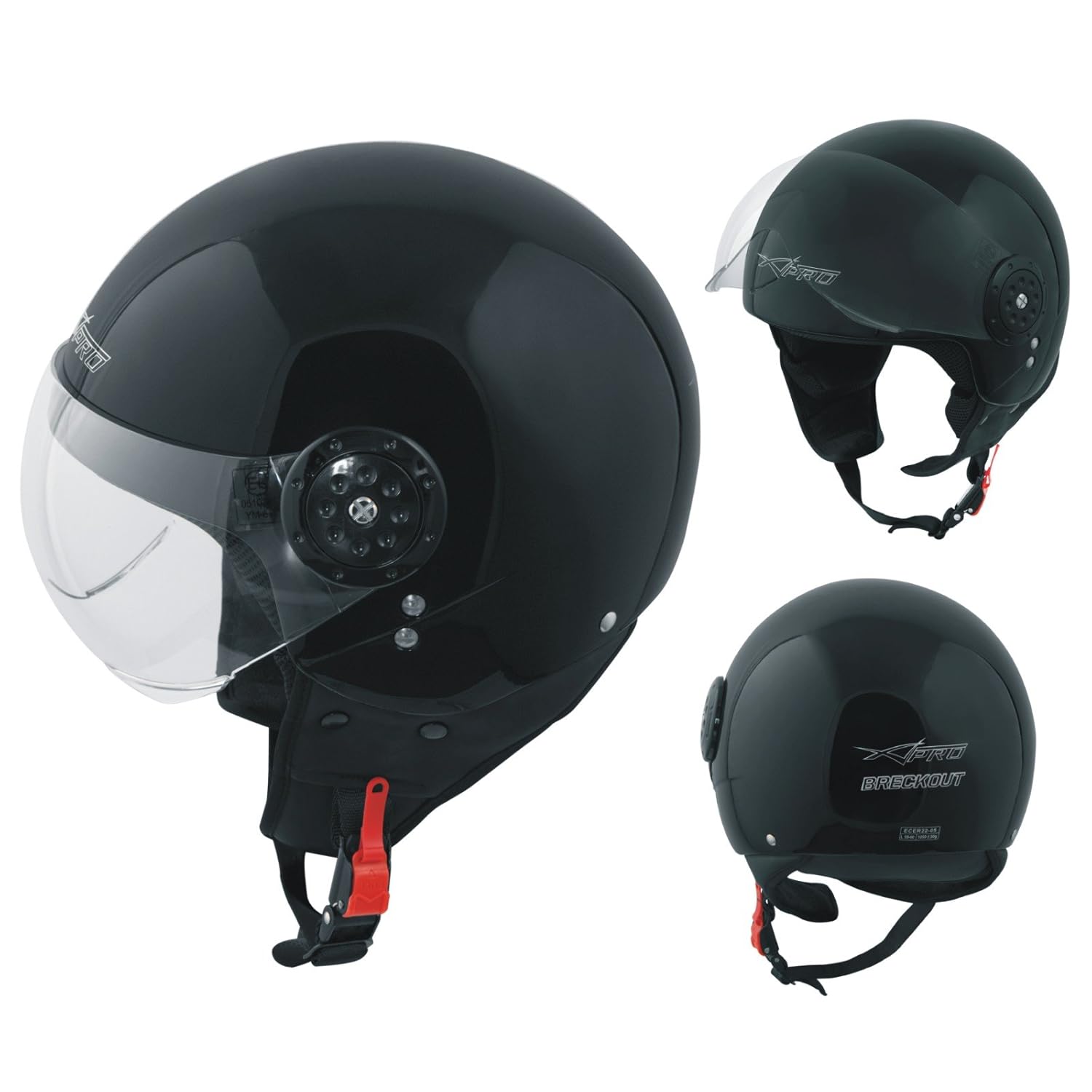 Casco Moto Mujer Casco Moto Scooter Demi Jet One Bianco Lucido Con