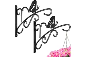 AMAGABELI GARDEN & HOME 2 Pack Hanging Plants Bracket 11" Wall Planter Hooks Hangers Flower Pot Bird Feeder Lanterns Patio Garden for Outdoor Indoor Fence Screw Mount Arm Hardware BG1551