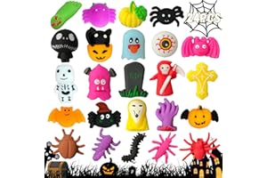 UUSYCUN 24PCS Halloween Mochi Squishy Toys for Party Favors, Halloween Pumpkin Squeeze Toys for Kids, Halloween Squishies Toys for Trick or Treat, Stress Relief, Gifts, Halloween Goodie Bags, Birthday