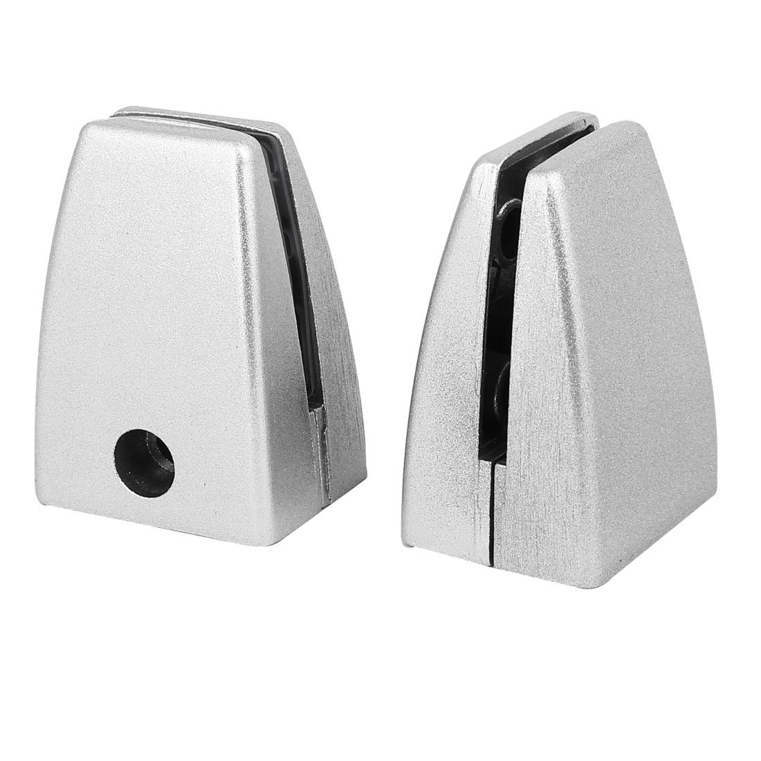 Sourcingmap 4mm-17mm Thickness Metal Screw Adjustable Glass Clamps Silver Tone 2pcs