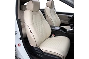 HKZ Fit CRV Car Seat Covers Full Set for Honda CR-V 2017 2018 2019 2020 2021 2022 CRV Touring;CR-V EX;CR-V Sport;CR-V SE & CR-V EX-L - Leather (Beige)