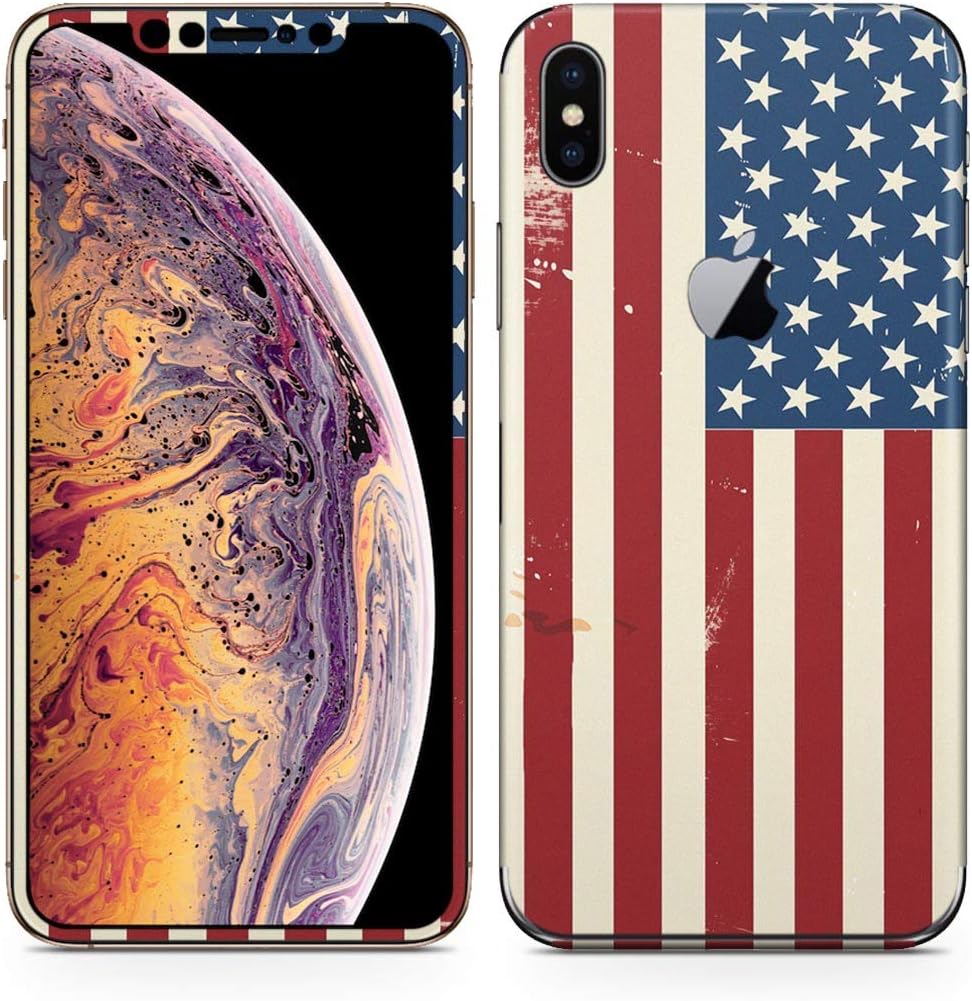 igsticker iPhone Xs Max Skin Sticker Full Body Coverage Vinyl Decal - Dustproof Anti-Scratch for Apple iphonexs max xsmaxfull-011606-ds America Foreign Countries National Flag