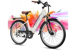 WINDHORSE 26" Electric Bike for Adults 20MPH & 50 Miles Range, 468WH Removable Battery, Shimano 7-Speed Commuter Ebike with 750W Peak Motor and Front Suspension