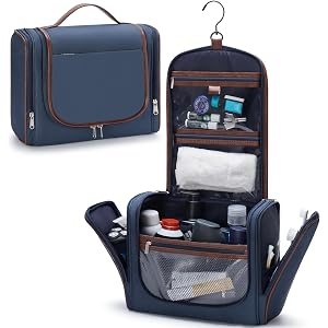 ZAHNI Men’s Hanging Toiletry Bag, Large Capacity Toiletry Organizer | Water-Resistant Toiletry Bag With 360° Hook, Multiple C