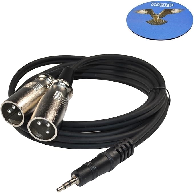 HQRP 1.8m 3.5mm to Dual XLR Male Cable for KRK Rokit 5 Amazon.co.uk