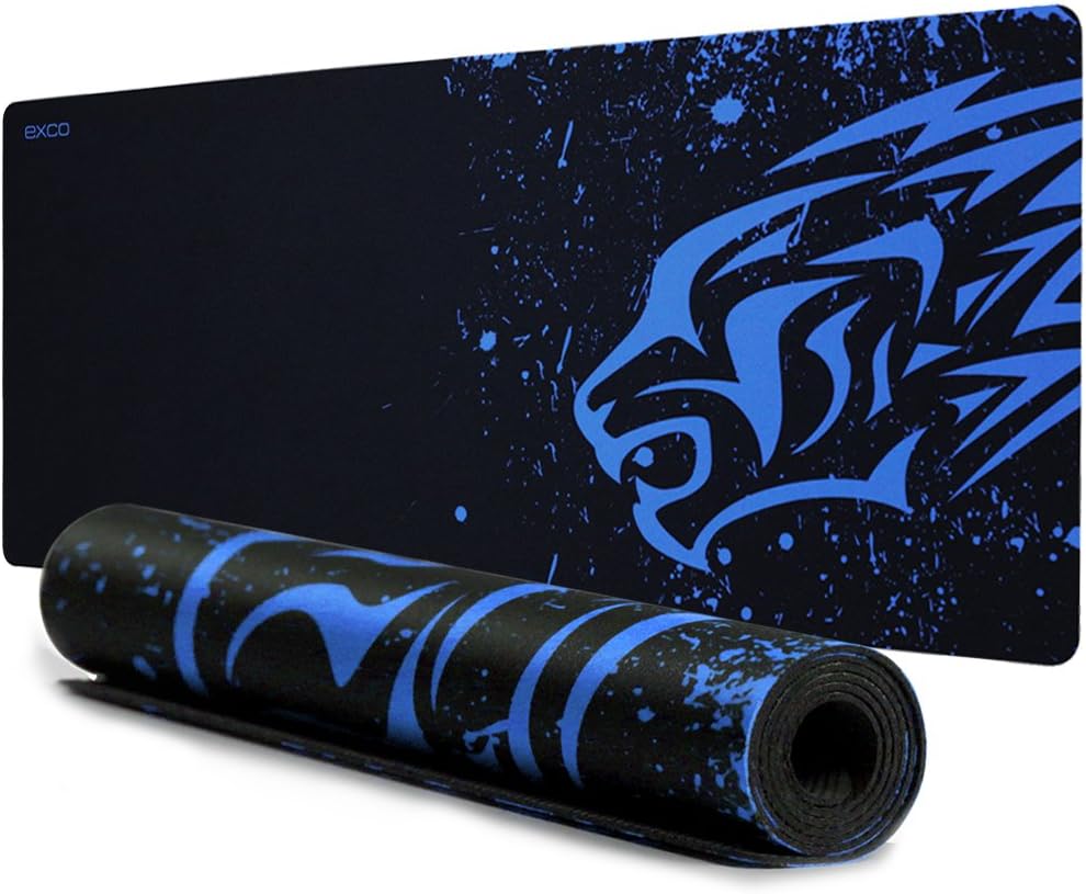 Tappetino mouse gaming XL 700x300x2mm, pad tastiera estesa con base in gomma antiscivolo per PC
