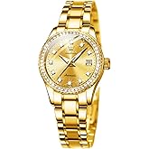 OLEVS Womens Automatic Watch Gold Luxury Diamond Self Winding Ladies Wrist Watches Waterproof Luminous Date