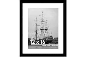 PEALSN 12x16 Picture Frame, Display Pictures 8.5x11 with Mat or 12 x 16 Without Mat for Wall Mounting Display, Photo Frames, Black