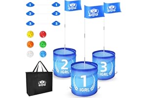 IGRL Golf Yard Game, Backyard Golf Game for Adults and Family, Portable 3 Holes Golf Course with Balls and Flag, Outdoor Indoor Golf Gifts for Lawn, Park, Beach, Yard, Camping and Hotel