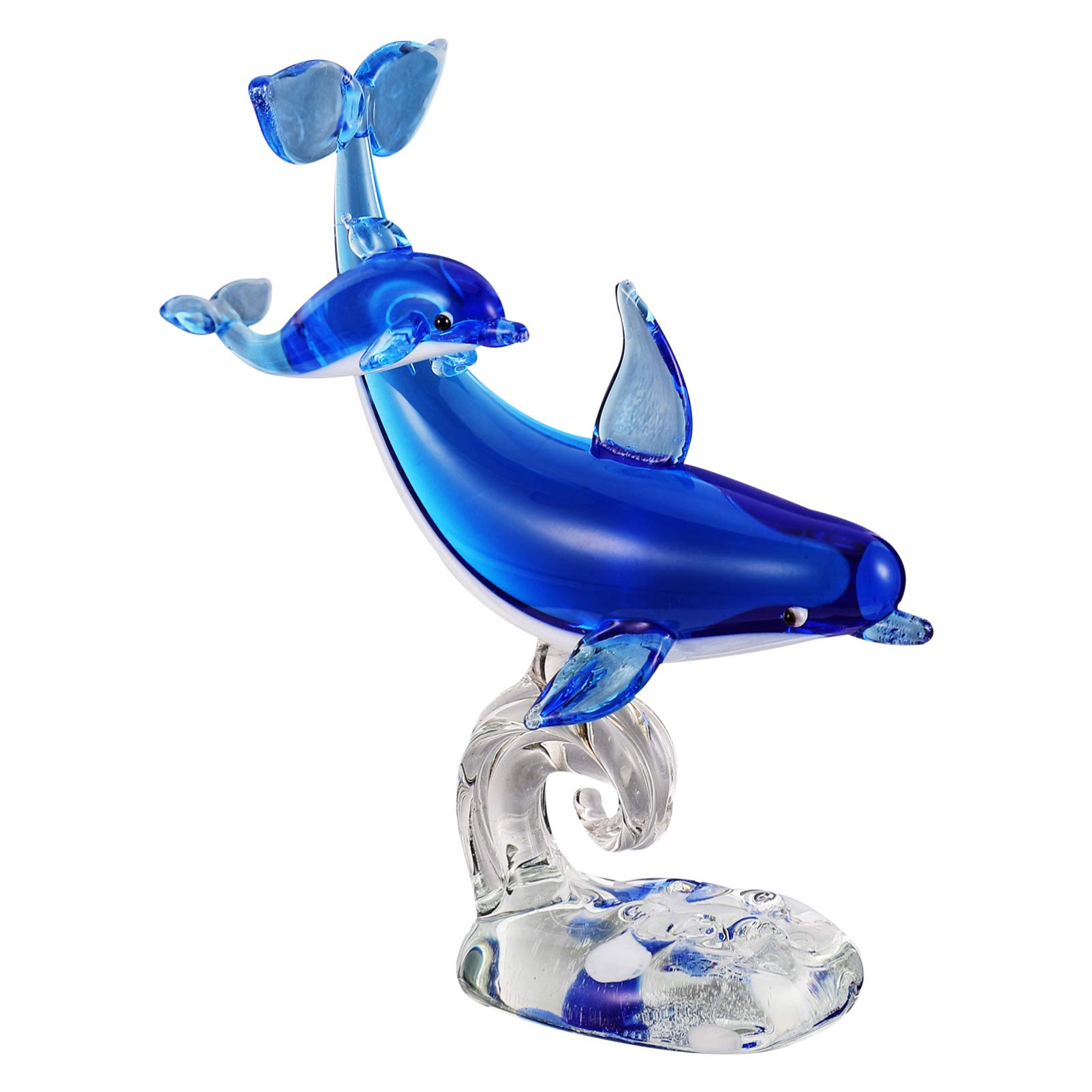 Healifty 1Pc Crystal Dolphin Ornament Adorable Glass Dolphin Decor Animal Shape Figurine Desktop Ornament for Home Decoration