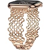Tlselt Metal Bands Compatible with Apple Watch 38mm 40mm 41mm 42mm 44mm 45mm 46mm 49mm for Women, Lucky Clover Bracelets Dressy Stainless Steel Strap for iWatch Series 11 10 9 8 7 6 5 4 3 SE Ultra