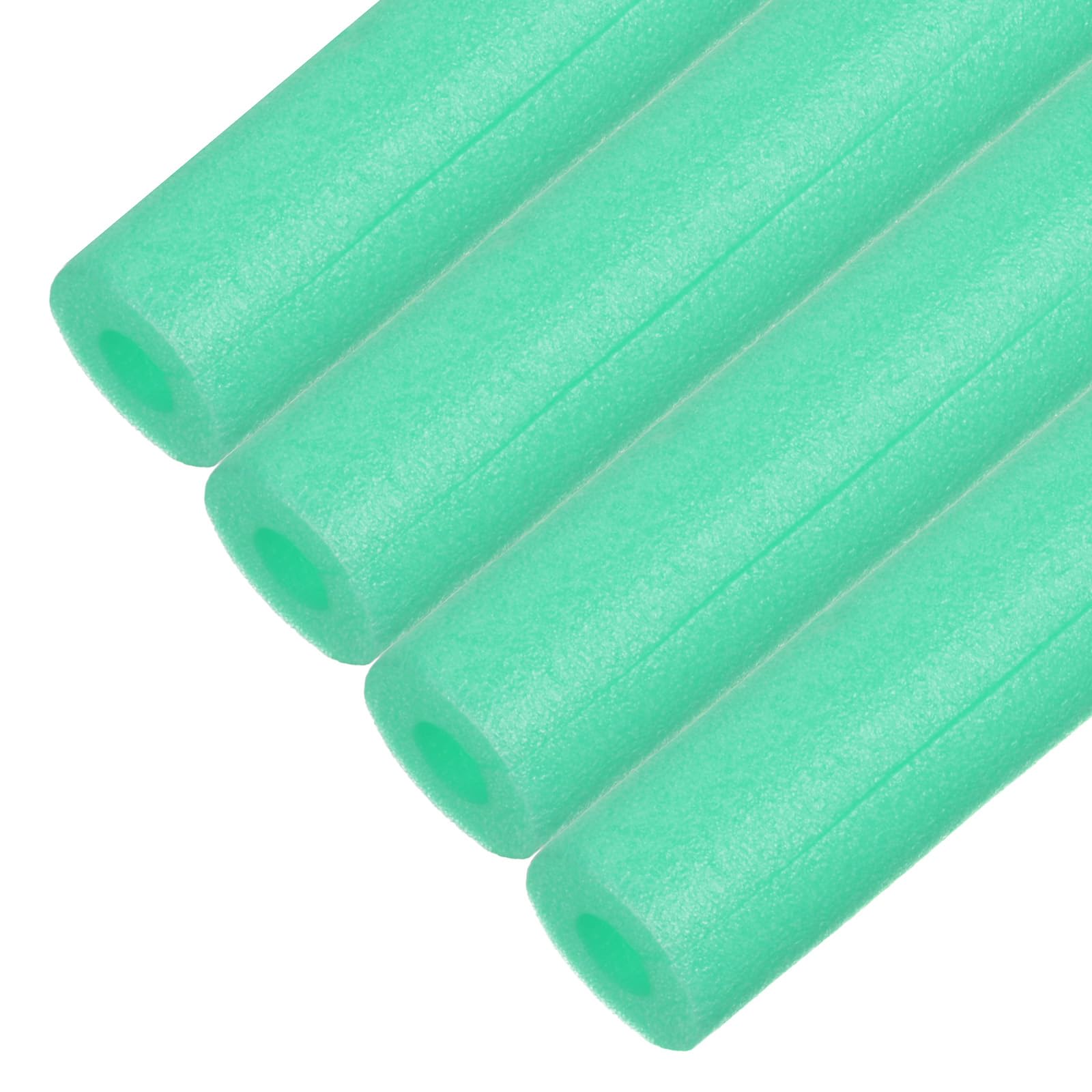 M METERXITY 4-Pack Pipe Insulation Tube, 17 x 2.4(L x OD) Foam Pipe Covers, Pre-Slit Clamp Protection for Padding/Bumper Corner Edge/Handle Water Pipes [Green]